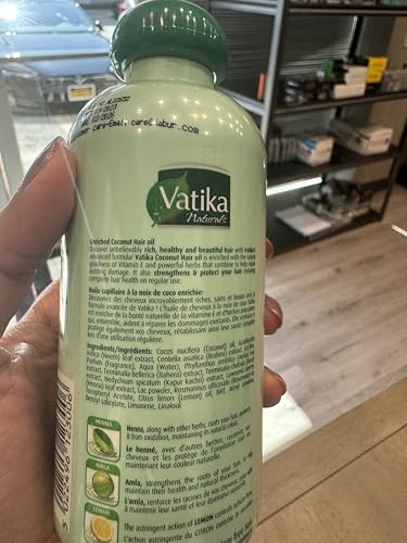 Dabur Vatika Naturals Coconut Hair Oil with Henna, Amla, Lemon & 5 Herbs - Nourish & Strengthen Hair & Scalp for Healthy & Radiant Hair for Kids, Women & Adults - 5.07 Fl Oz (Pack of 1)